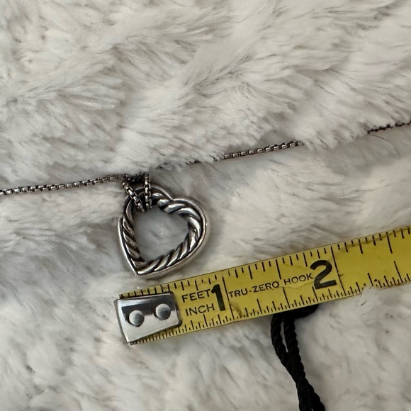 Authentic David Yurman Sterling Silver Open Heart Cable Necklace - Picture 7 of 16